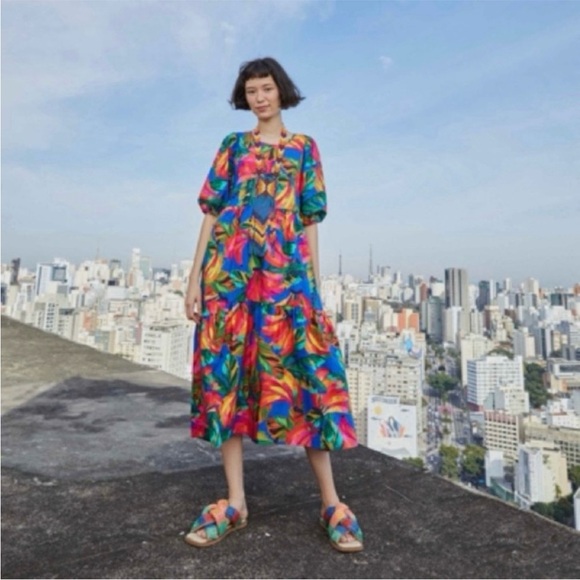 FARM Rio Dresses & Skirts - FARM Rio bananamix midi dress banana mix Medium NWOT!